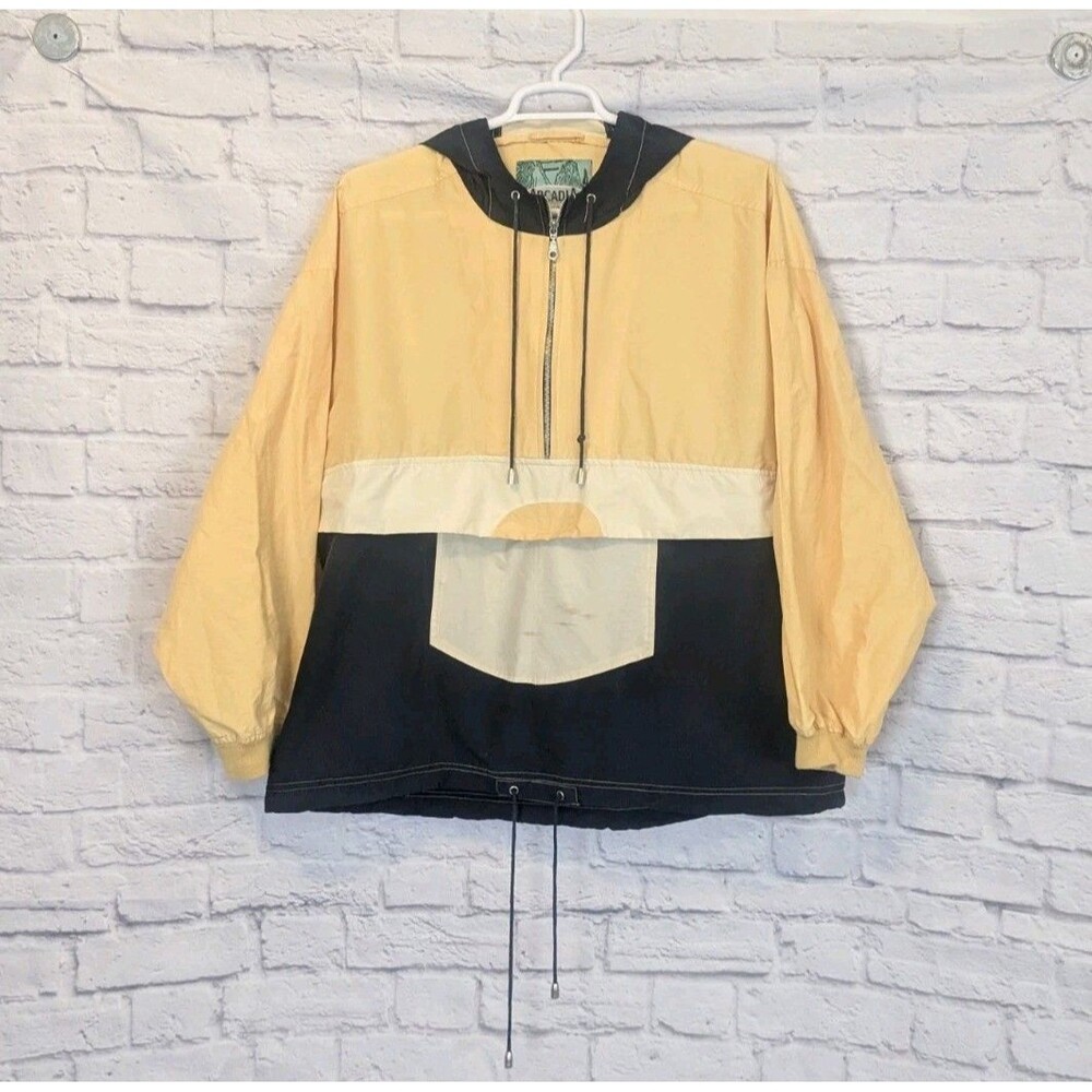 Vtg Men's Pullover Windbreak Kangaroo Pocket Sz L by Arcadia Rustic Simplicity‎